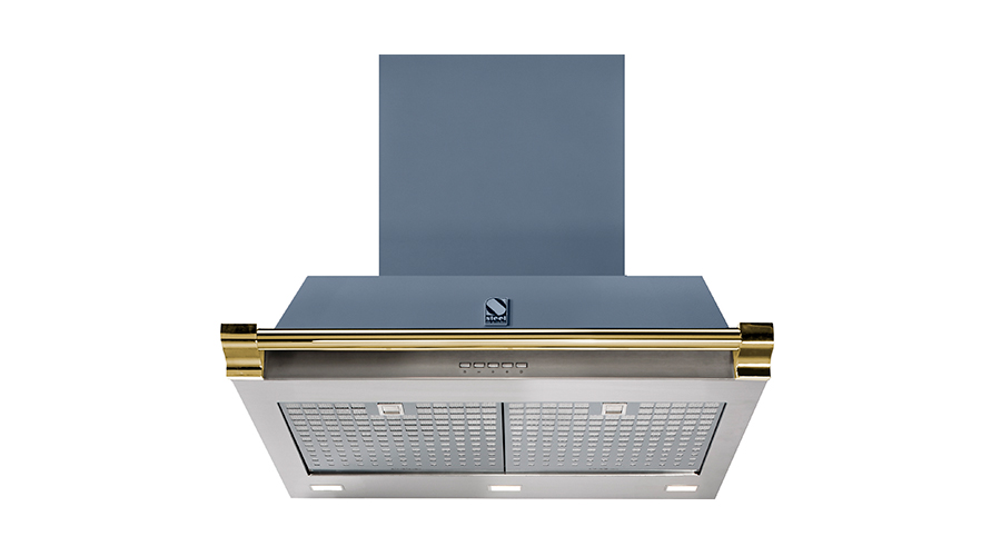 nástenný digestor ASCOT, AKL, š 70 cm vo farbe celeste s mosadznou úchytkou nástenný digestor ASCOT, AKL, š 70 cm vo farbe celeste s mosadznou úchytkou